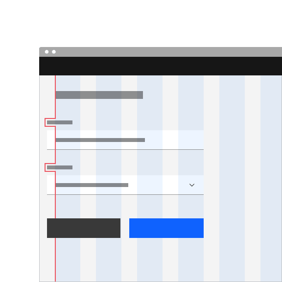 An example showing incorrectly aligned default inputs